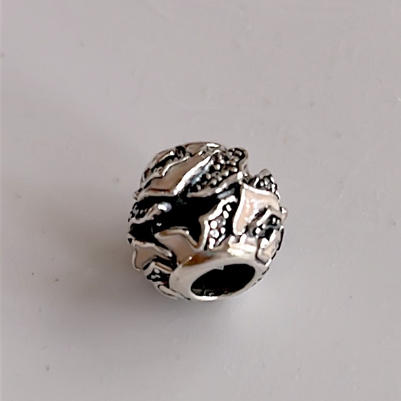 Pandora Sterling Silver “Delicate Rose” Pink Enamel Rose Charm - Picture 4 of 8